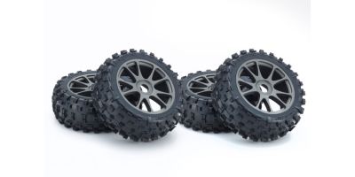 Gomme Montate-Incollate Kyosho Inferno Neo 3.0 (4) Grigio